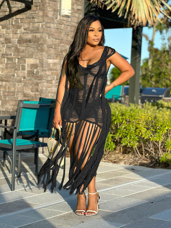 Sexy Hollow Tassel Beach Dress