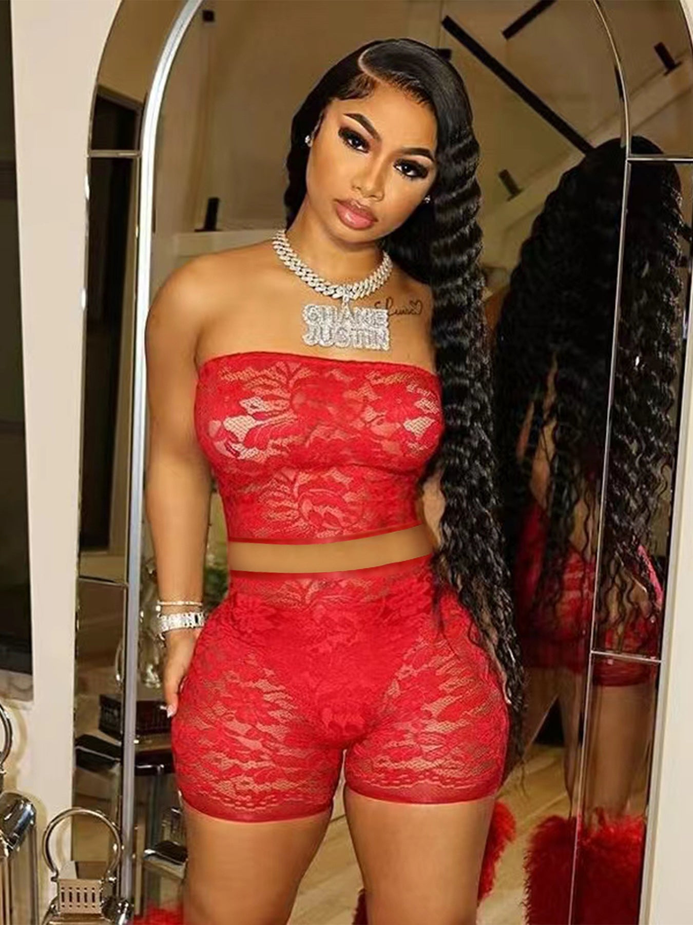 Lace Shorts 2 Piece Set