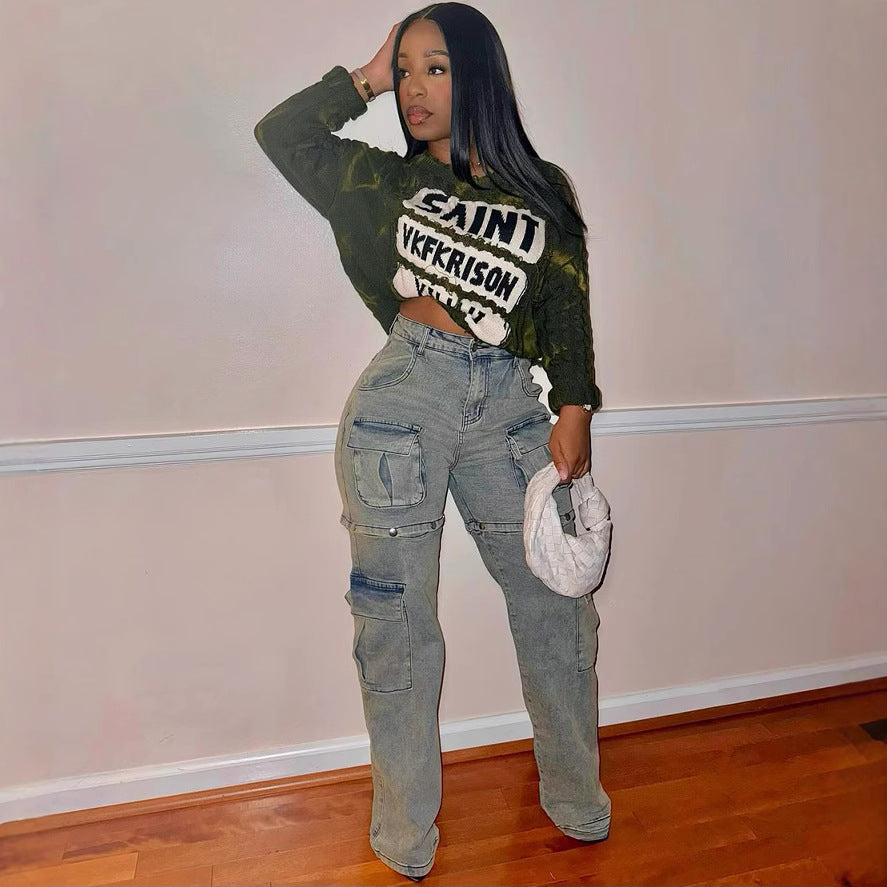 Cargo Straight Jeans