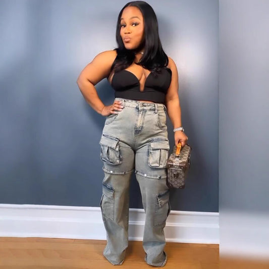 Cargo Straight Jeans