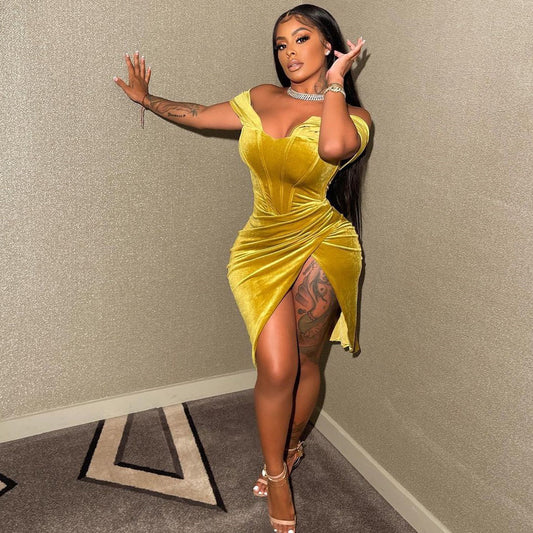 Fashion Sexy Nightclub Irregular Dress