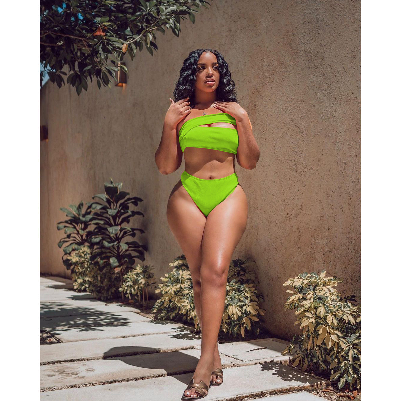 Sexy Solid Bikinis Two Piece Sets