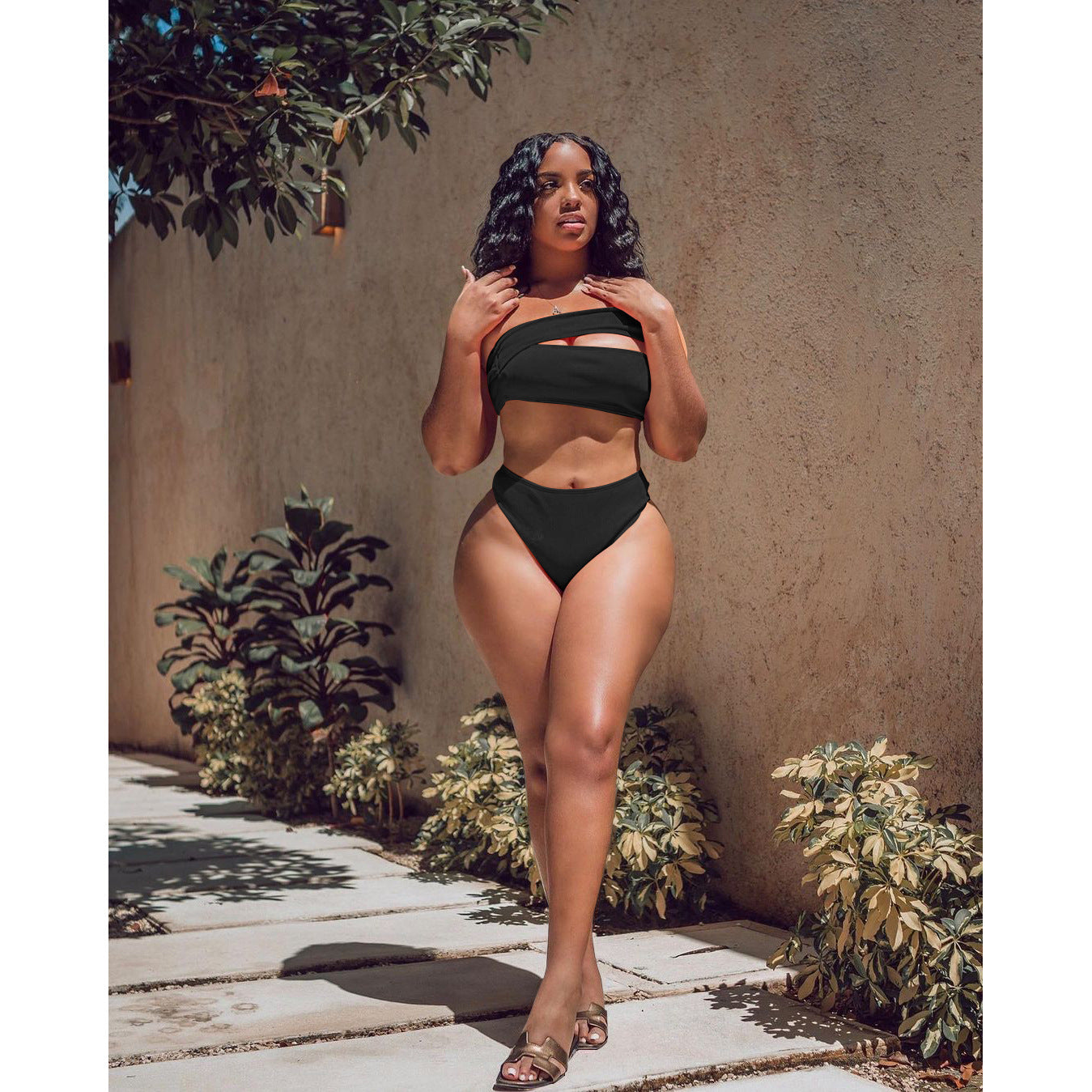 Sexy Solid Bikinis Two Piece Sets