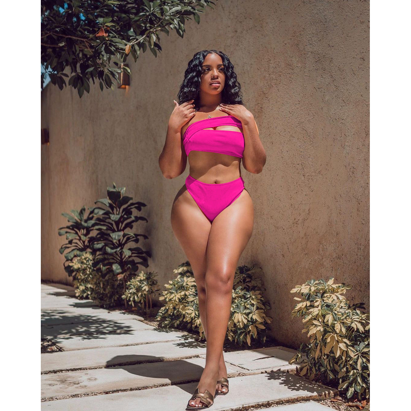 Sexy Solid Bikinis Two Piece Sets