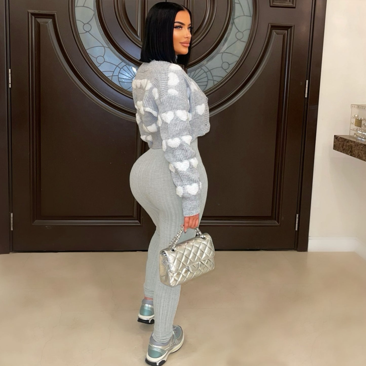 Solid Color Long Sleeve Zipper Sport Jumpsuit