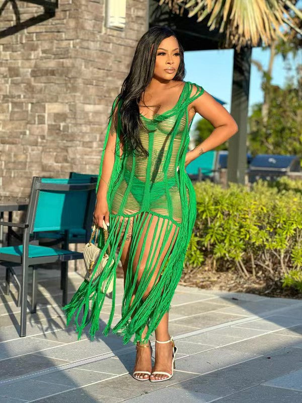 Sexy Hollow Tassel Beach Dress