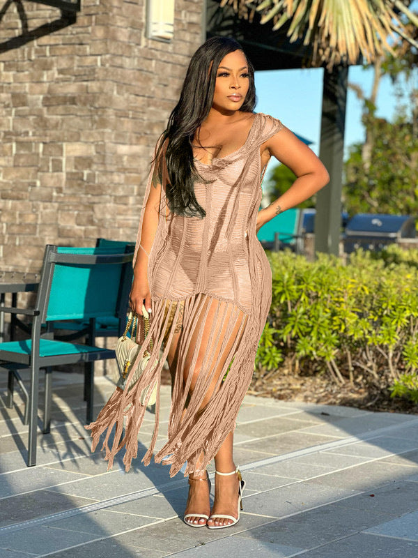 Sexy Hollow Tassel Beach Dress