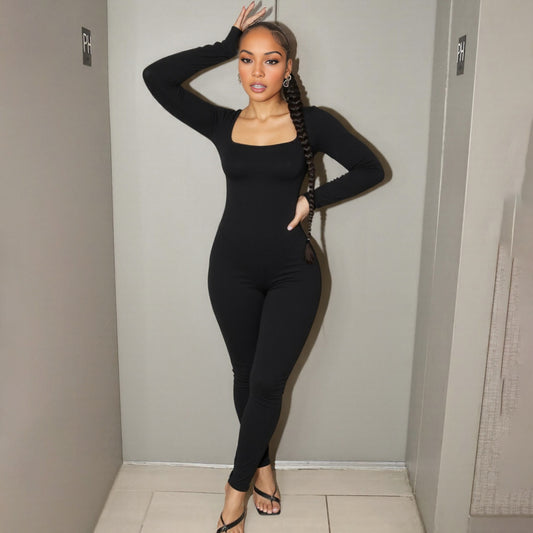 U Neck Backless Bandage Jumpsuit